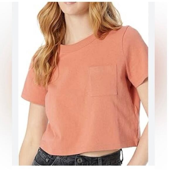 PACT Organic Cotton Cropped Pocket Short Sleeve Tee Size Small - Picture 1 of 7